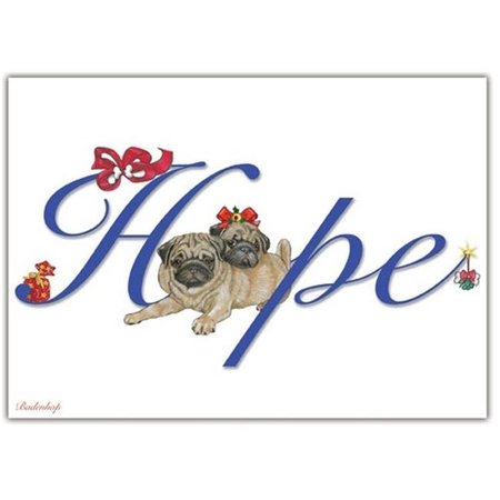 PIPSQUEAK PRODUCTIONS Pipsqueak Productions C580 Pug Hope Christmas Boxed Cards - Pack of 10 C580